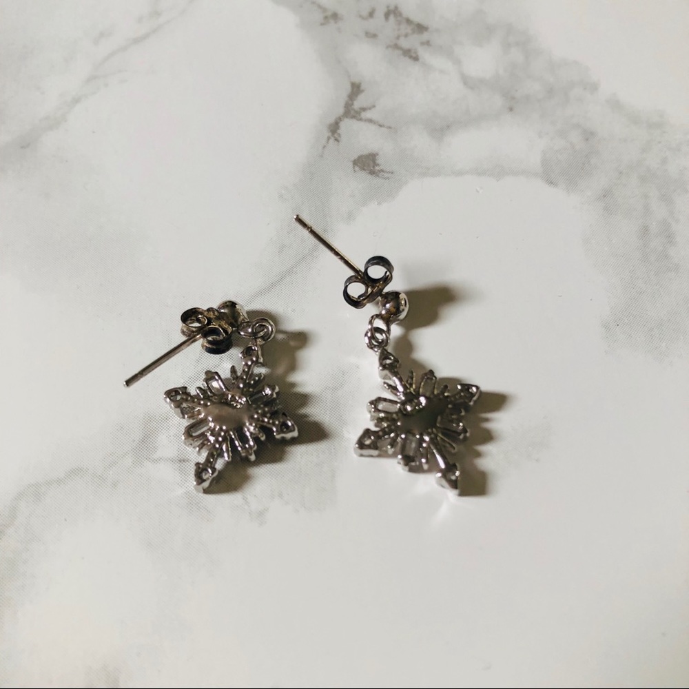 Snowflake Dangle Earrings - Picture 5 of 6